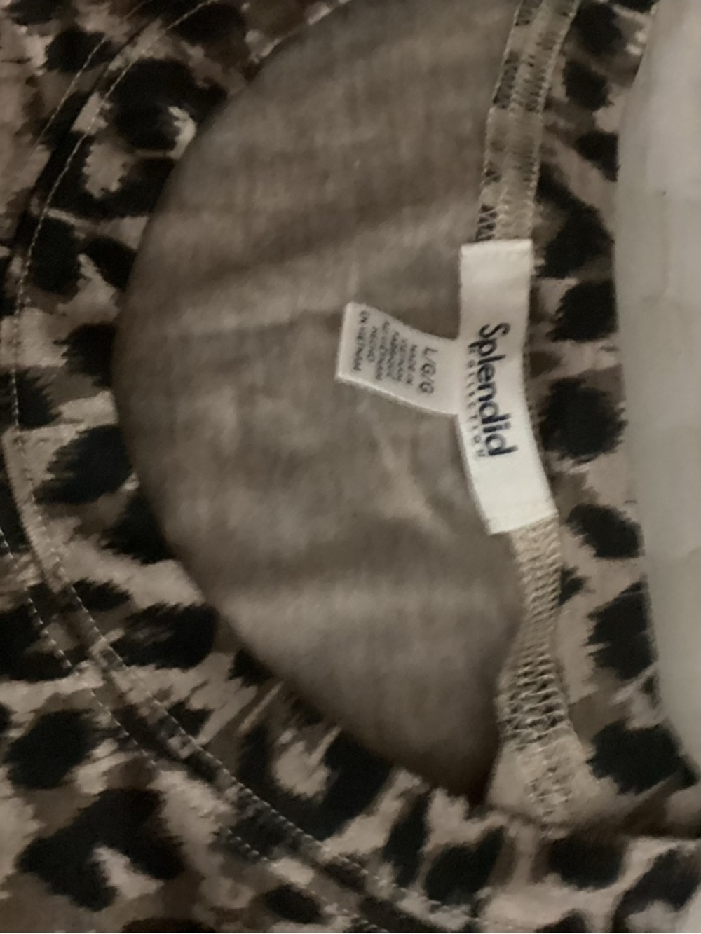 Splendid Beige and Black Leopard Long Sleeve Tee